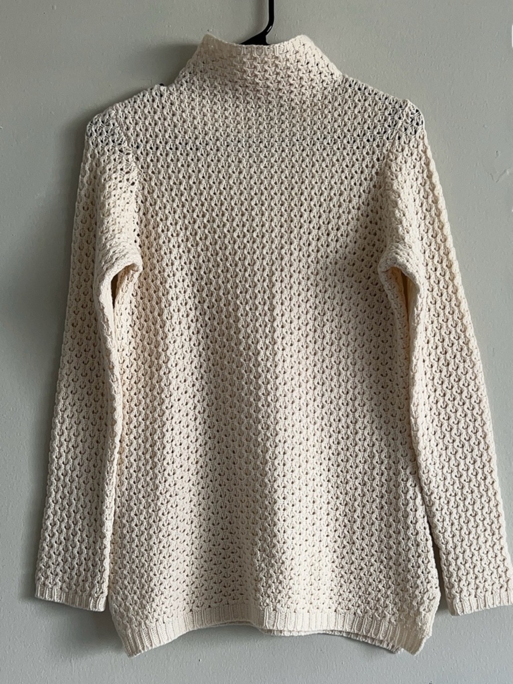 Forte Cream Textured Turtleneck Sweater